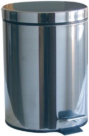 20 L round stainless steel pedal bin with plastic liner