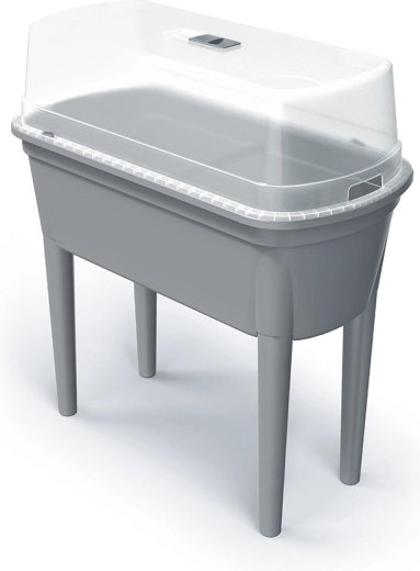 Seed tray with polycarbonate lid BLOOMO 77.5 cm – gray stone