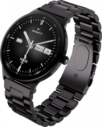 Montre connectée GARETT Quantum avec bracelet en acier et bracelet en cuir