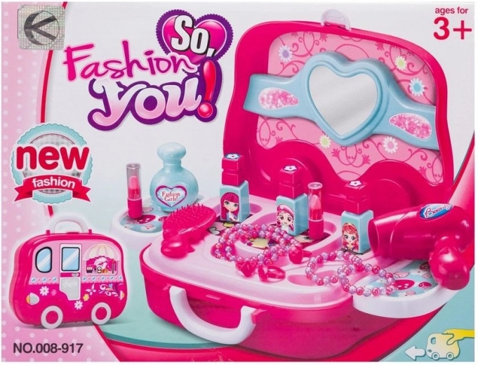 Toilettas met speelgoedcosmetica in koffertje – 19 delen