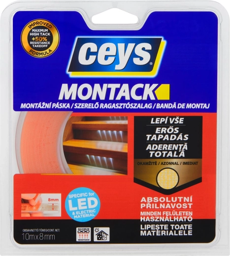Double-sided mounting tape 8 mm × 10 m MONTACK CEYS