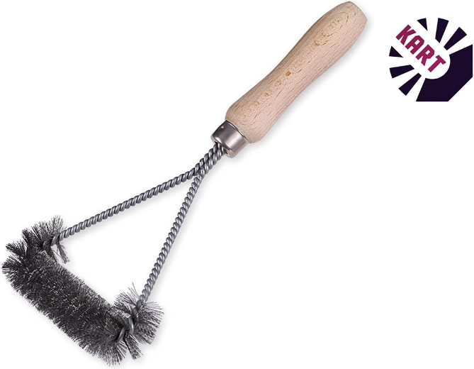 Brosse métallique pour nettoyer le gril avec manche en bois