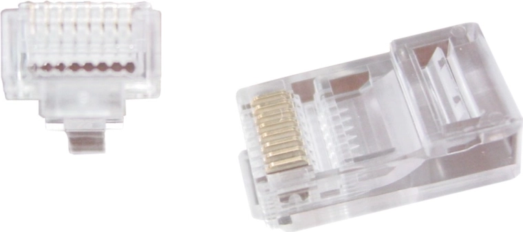 Doorvoer RJ45 8P8C UTP netwerkconnector, 100 stuks