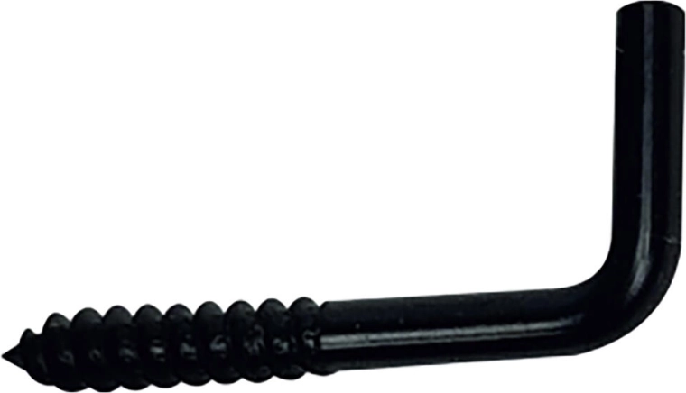 Kram met houtschroef 19 × 60 mm, zwart, 5 stuks