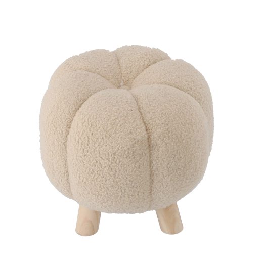 Beiger dekorativer Pouf 32 × 30 cm