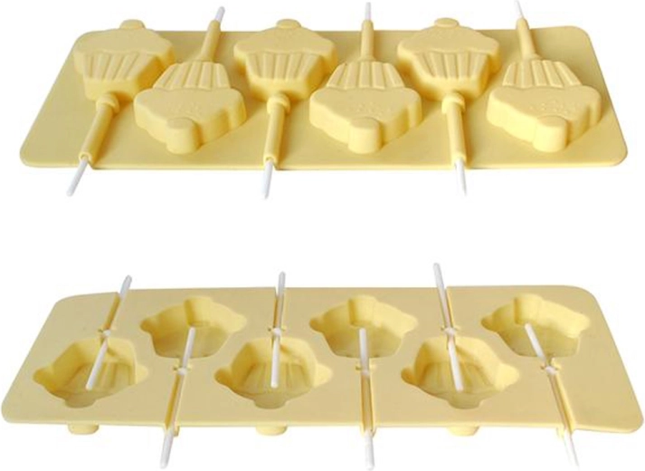 Silicone Lollipop Mold Muffin with Straws, Cream