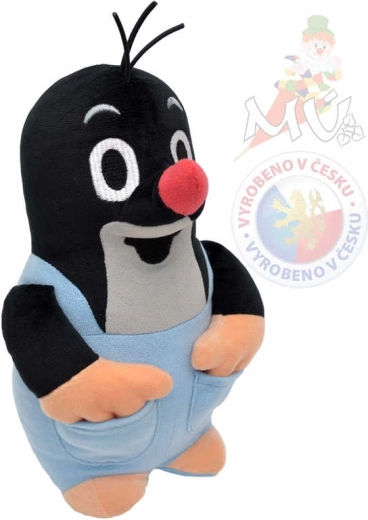 Moravská ústředna Little Mole plush in blue trousers 25 cm - 1 piece