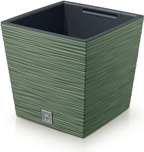 Bloempot Furu Square Low 24 cm aarde groen