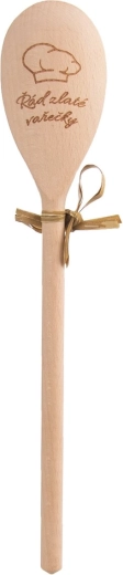 Houten ovale lepel – Serie Gouden Lepels 30 cm