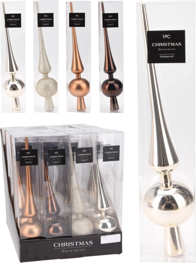 Christmas tree topper 29 cm – gold and copper, mixed finishes