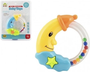 Plastic Rattle Moon 11 cm, 2 colors