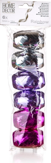 Cadeaulinten Rainbow, mix kleuren, 10 m, 6 stuks