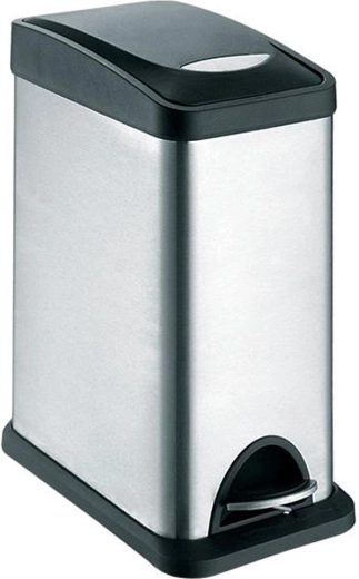 Stainless steel trash can with plastic lid 8 l