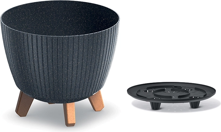 Lamia Eco Wood Flowerpot anthracite 23.2 cm