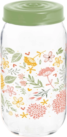Bocal avec couvercle Botanica 1 l – verre et plastique