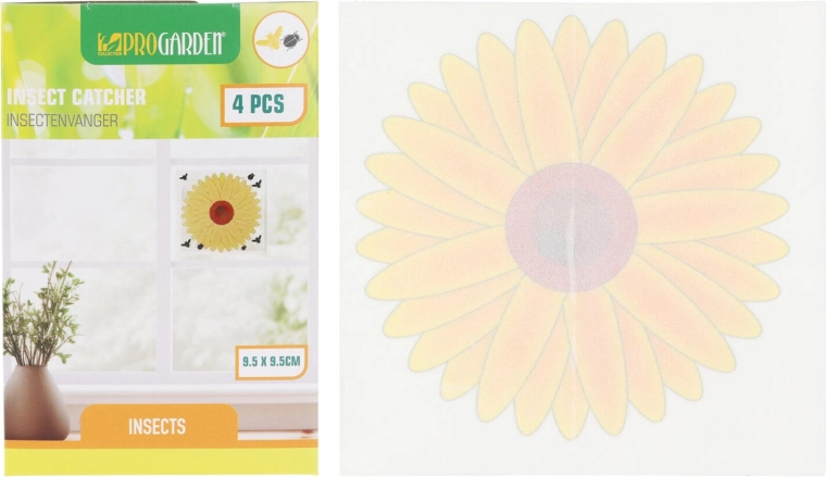 Piège à mouches pour fenêtre Fleur 9,5 × 9,5 cm (4 pcs)