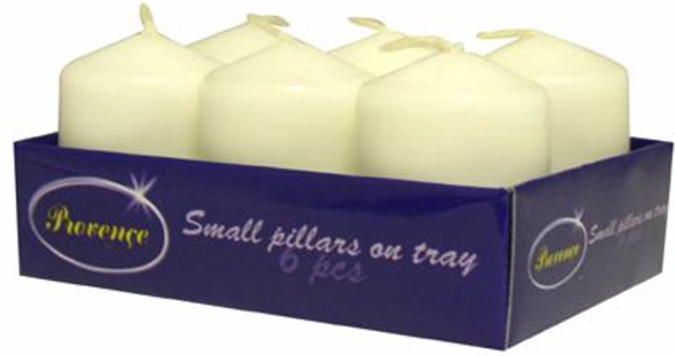 Lot de 6 bougies cylindriques blanches 3,8 × 5,5 cm