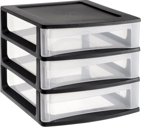 Modular Drawer Organizer 3 Drawers A6, Black