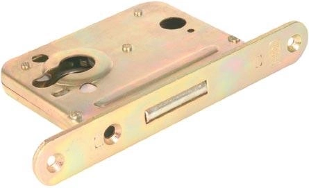 Serrure à encastrer à pêne dormant pour cylindre, zinc blanc