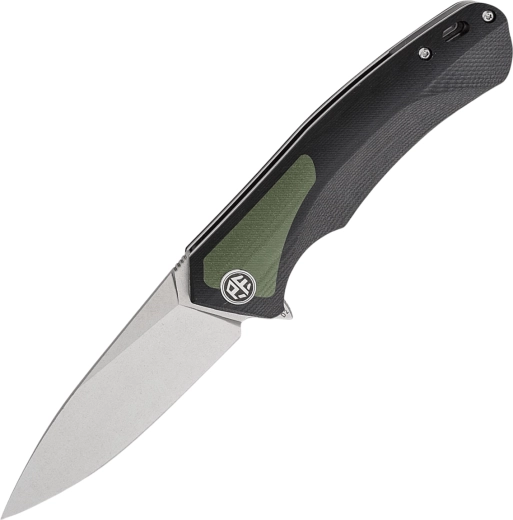Petrified Fish PUB folding knife 9.5 cm, D2 Stonewash, G10 black/green