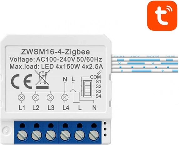 Smart ZigBee Switching Module Avatto TUYA – Four-channel