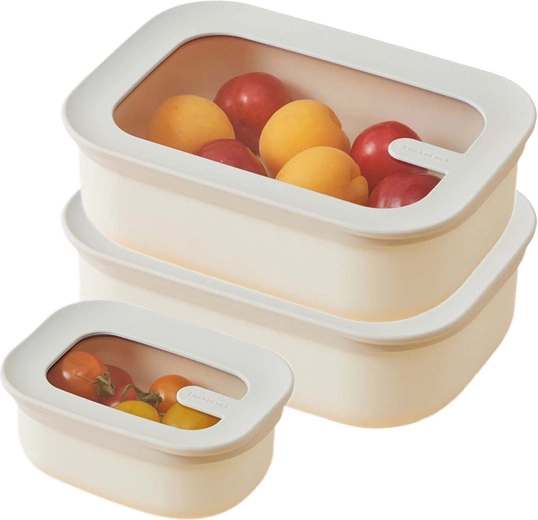 Voedseldozen LocknLock Dual Nesting, set van 3 stuks