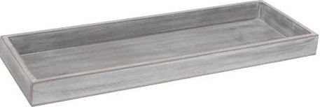 Houten decoratieve schaal 40 × 14 × 3 cm, grijs