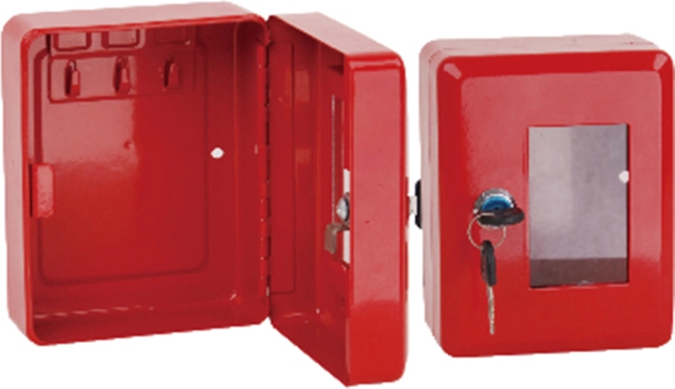 Brandkastje voor sleutel met hamertje, rood 150 × 120 × 80 mm