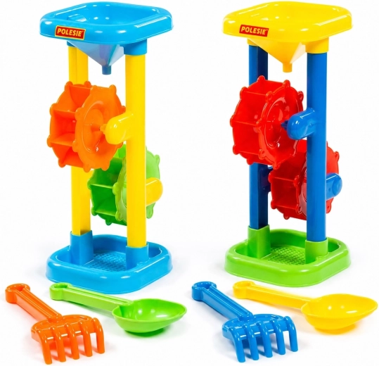Moulin pour enfants pour sable et eau avec pelle et râteau