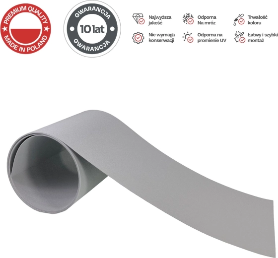 PROTECTO Compact Fence Screen 6 × 2.55 m, 19 cm, Grey (RAL 7040) + 12 Clips