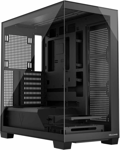 Boîtier PC Volcano Stellar Midi NF, noir, sans ventilateurs