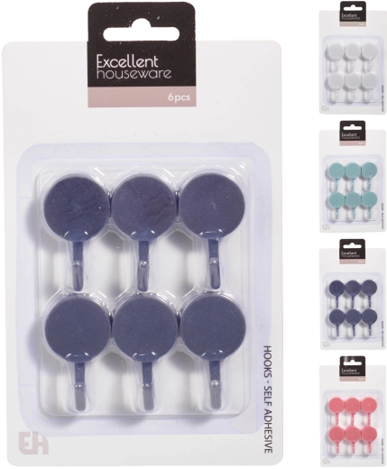 Lot de 6 crochets autocollants