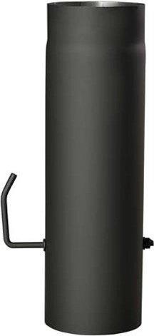 Tube de fumée avec registre 150 mm, longueur 500 mm, noir