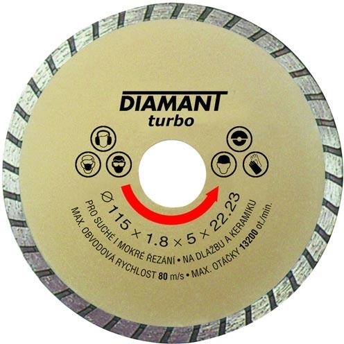 Disque de coupe diamant 150 mm Turbo avec réduction 22,2/20 mm