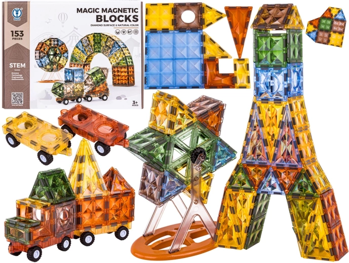 Jeu de construction magnétique 153 pièces