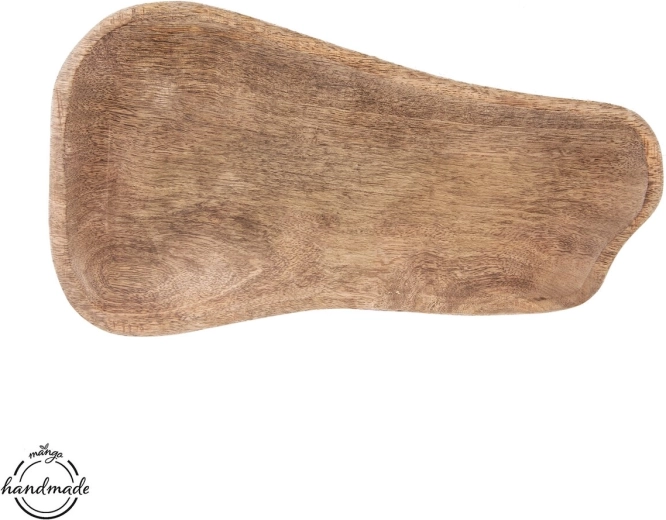 Plateau de service ovale en bois de manguier 41 × 23 cm