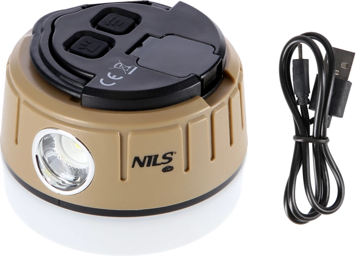 Camping LED Lantern NILS Camp 500 lm with side flashlight and power bank