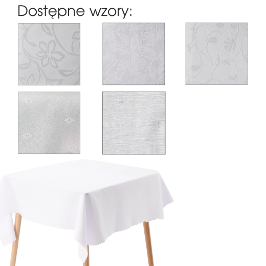 Weißes rechteckiges Tischtuch 130 × 180 cm aus Polyester