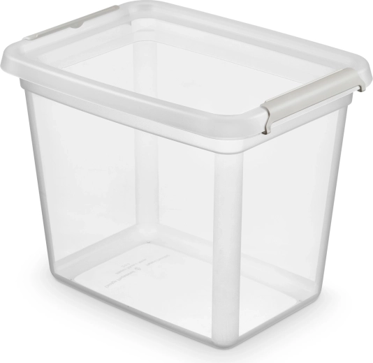 Basestore Kunststoff-Aufbewahrungsbox mit Deckel und Clips 20 l