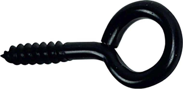 Gesloten oog met houtschroef 18 × 50 mm, zwart (10 stuks)
