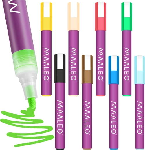 Marqueurs acryliques Maaleo – set de 8 pcs