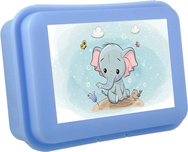 Lunchbox met olifantje met kliksluiting, kunststof, mix kleuren 16 × 11 × 5,5 cm