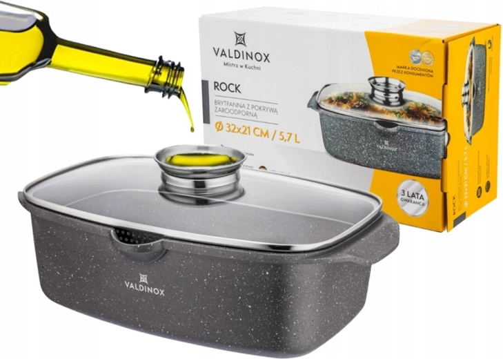 Valdinox ROCK roasting pan 32 × 21 cm with lid 5.7 l