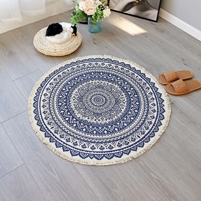 Rond tapijt in boho stijl 90x90 cm