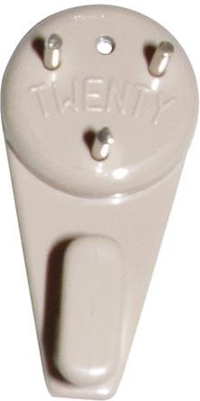 Universele kunststof haken TWENTY, lichtbruin, 5 stuks