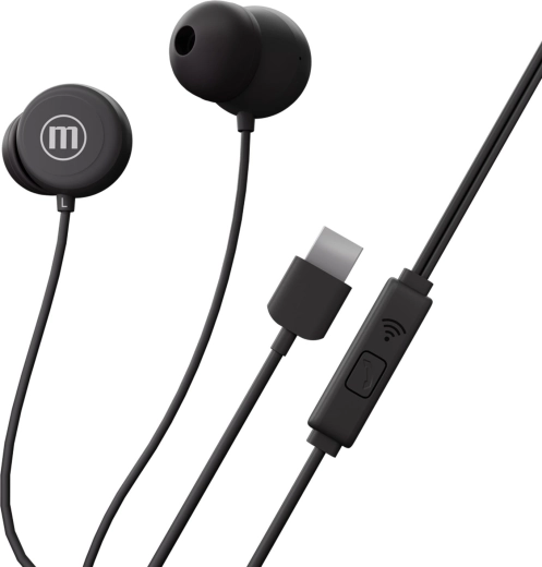 Maxell Inbax bedrade in-ear oordopjes USB-C zwart