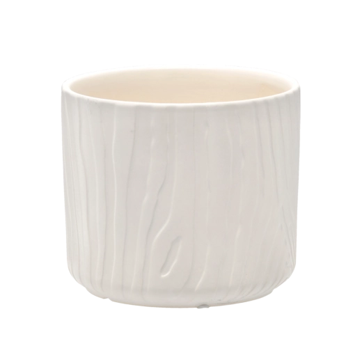 Keramik-Übertopf weiß matt 19,5 × 19,5 × 17 cm