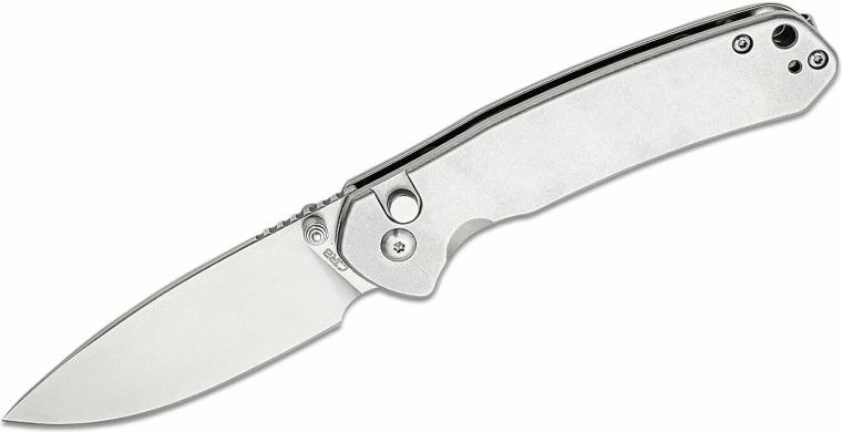 CJRB Pyrite Steel zakmes 7,9 cm, volledig metalen stonewash