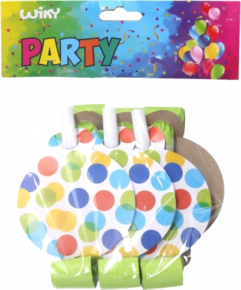 Party blowers with dots 6 pcs