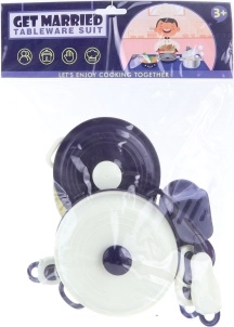 Set kinderservies voor de keuken 9-delig blauw-wit